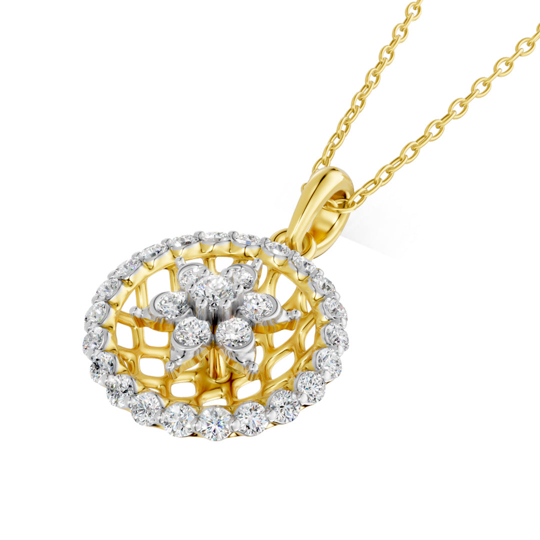 Lattice Bloom Diamond Pendant