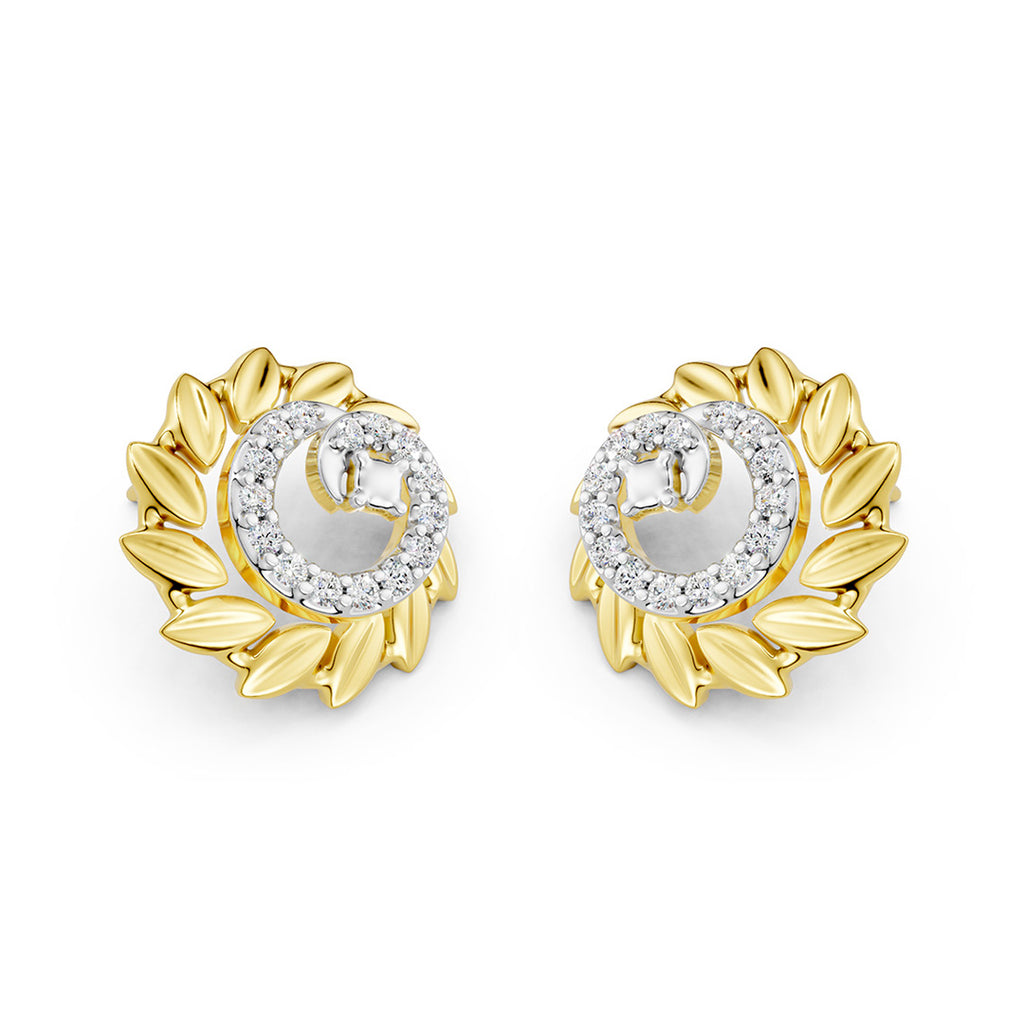 Sunflower Diamond Stud Earrings