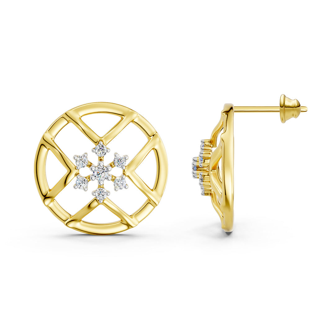 Snowflake Diamond Earrings