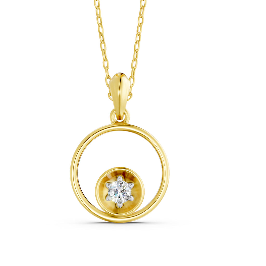 Floating Diamond Circle Pendant