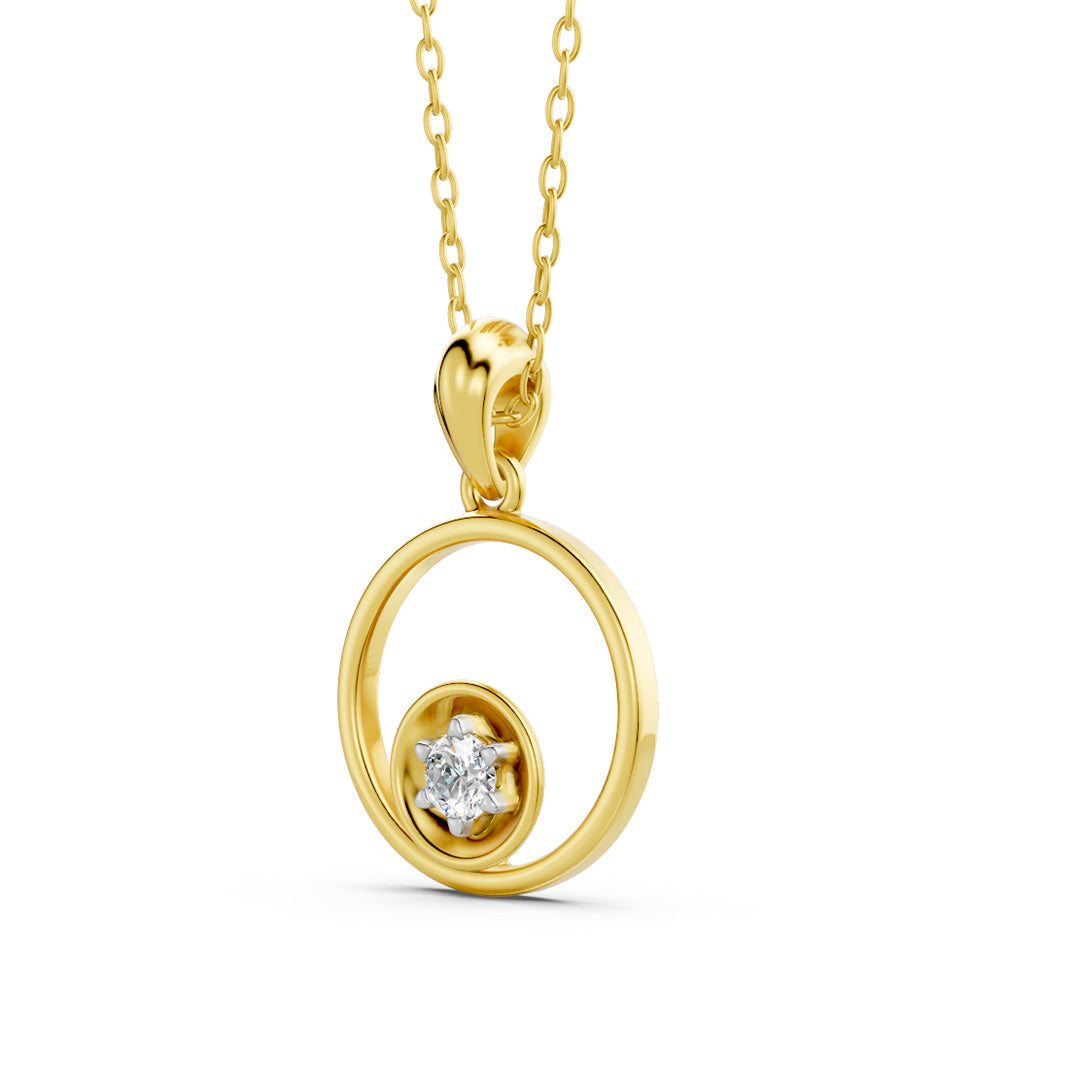 Floating Diamond Circle Pendant