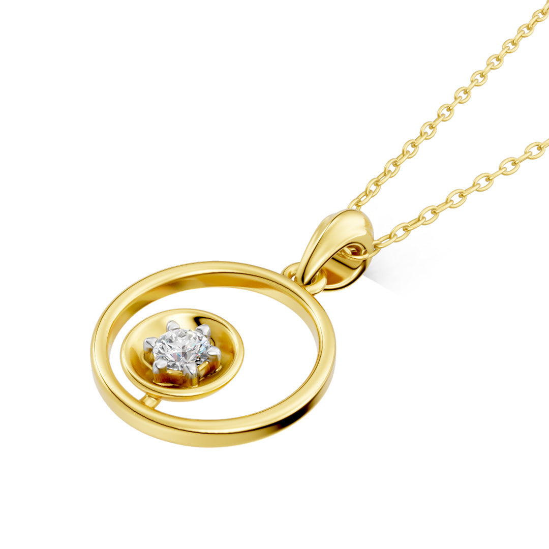 Floating Diamond Circle Pendant