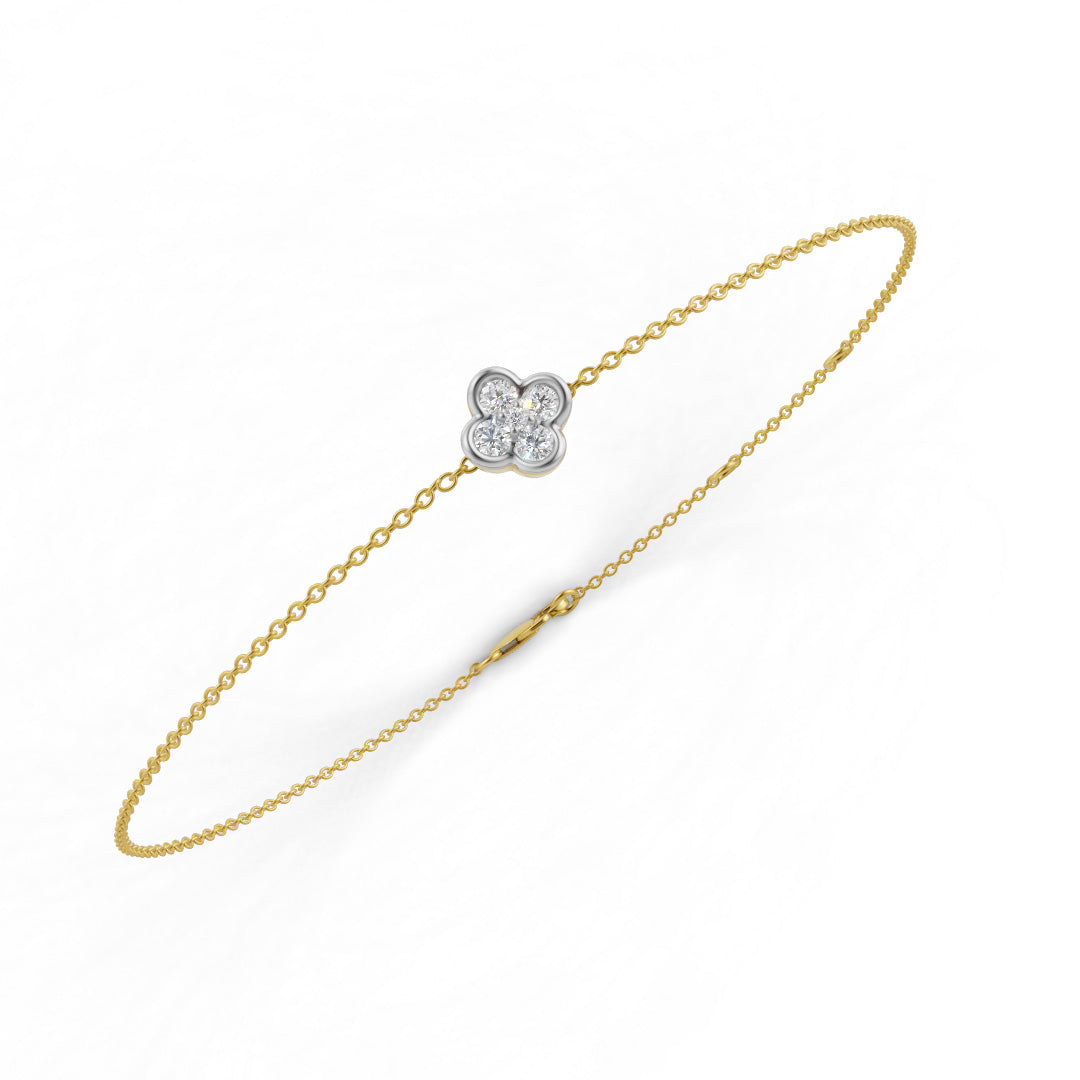 Lucky Clover Diamond Chain Bracelet