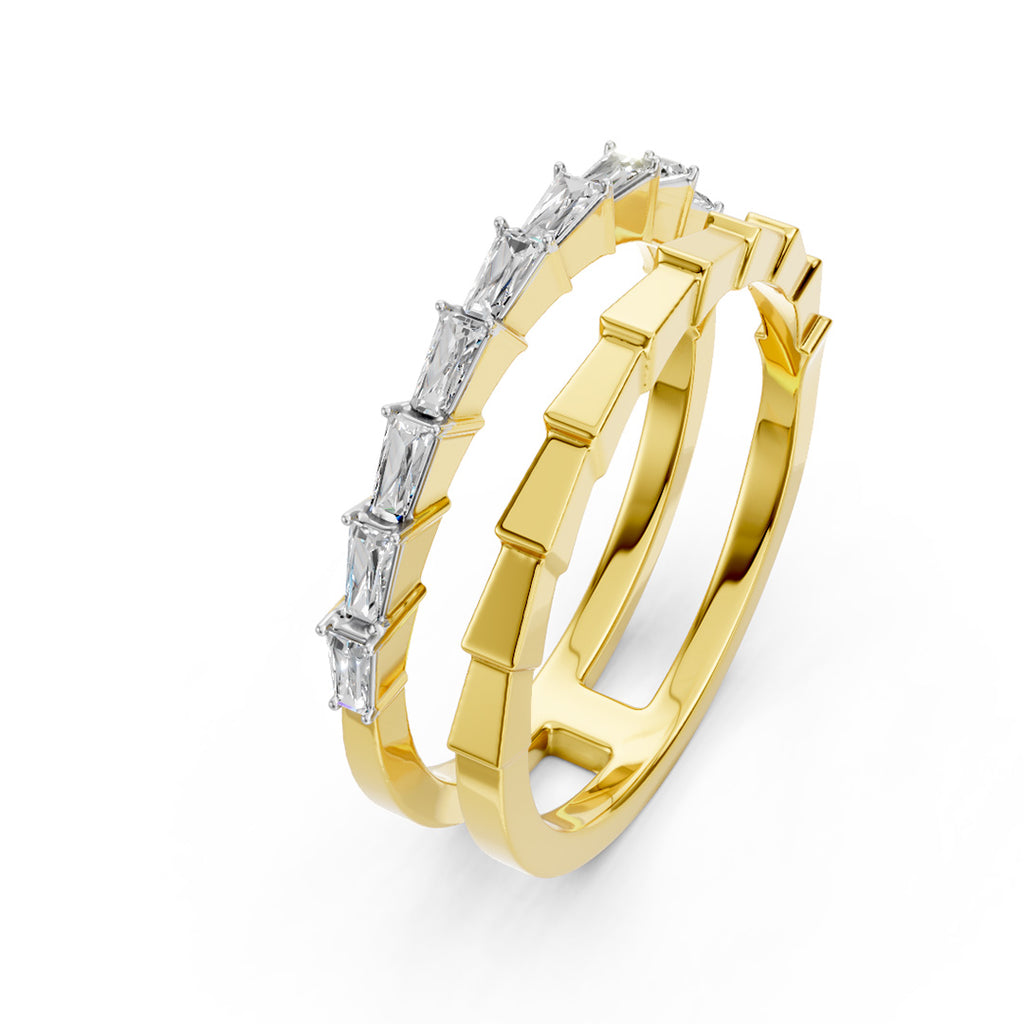 Layered Light Stacked Diamond Ring