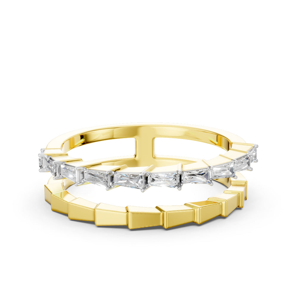 Layered Light Stacked Diamond Ring