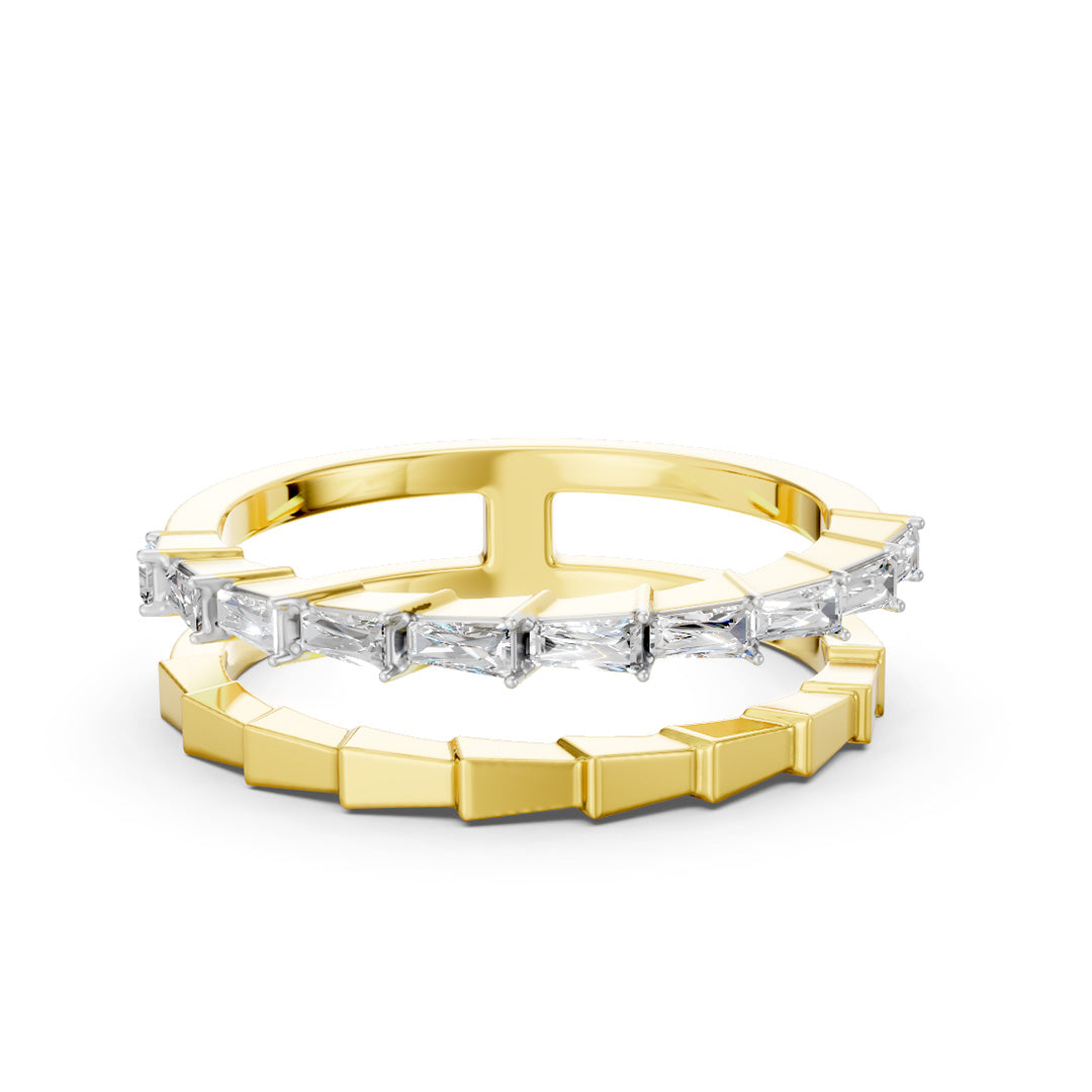 Layered Light Stacked Diamond Ring