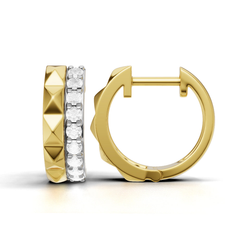 Prism Dual Band Diamond Earrings