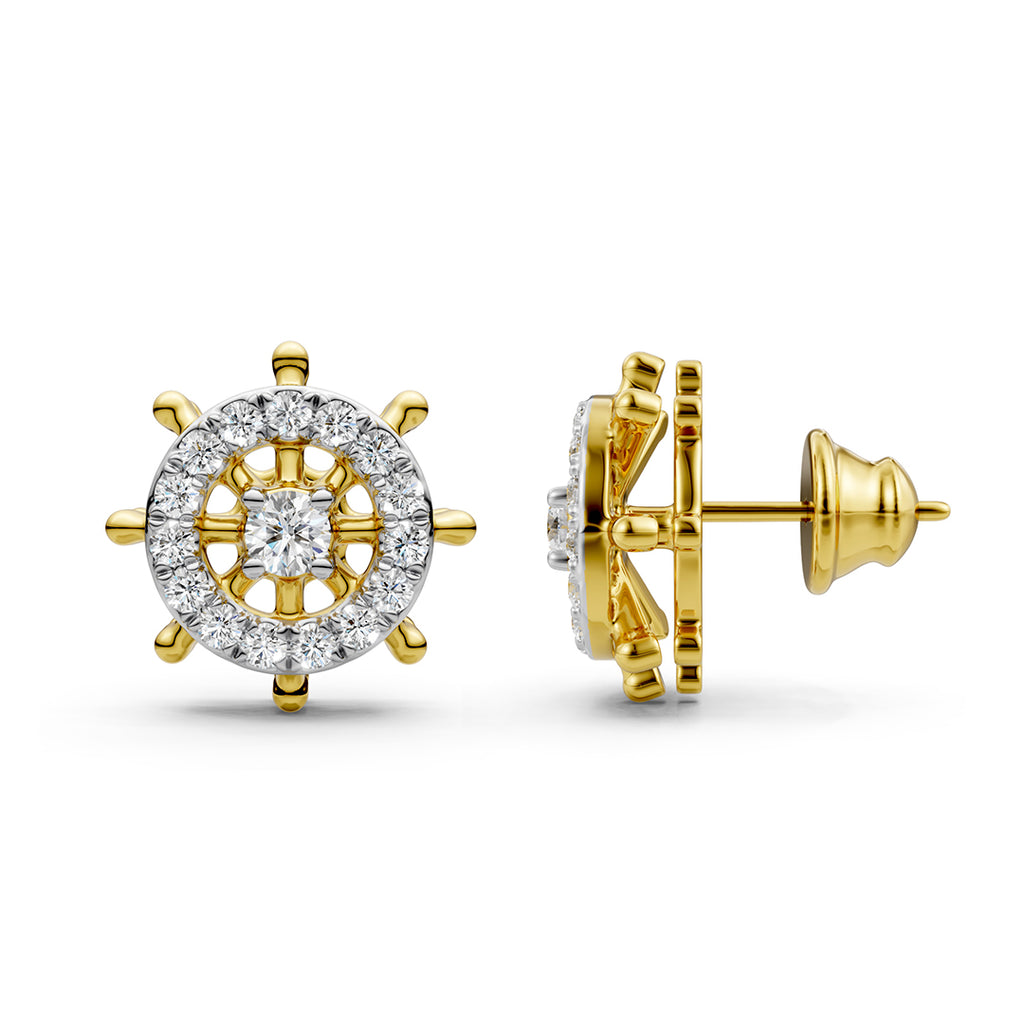 Spinning Wheel Diamond Earrings