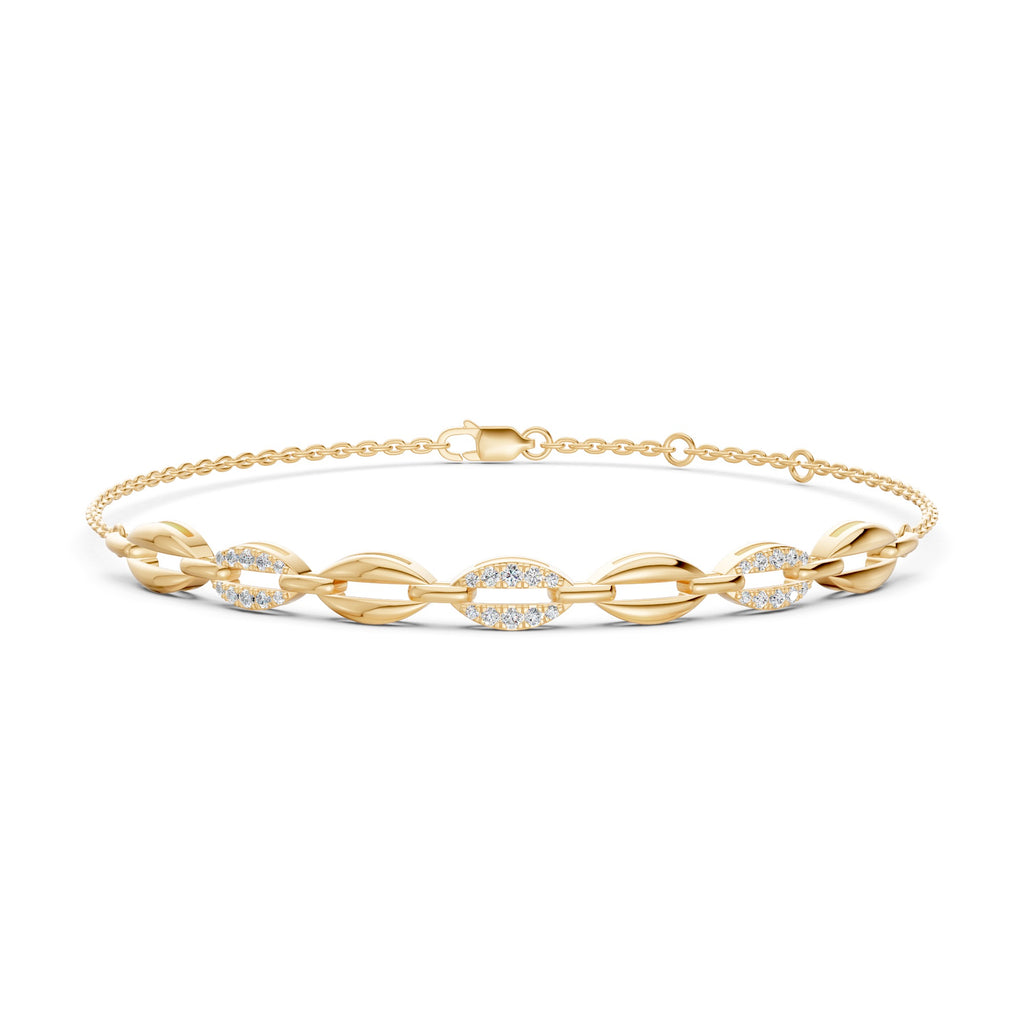 Paperclip Link Diamond Chain Bracelet