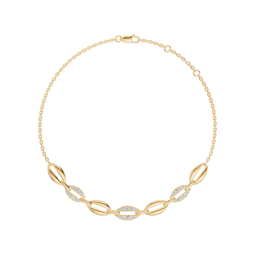 Paperclip Link Diamond Chain Bracelet