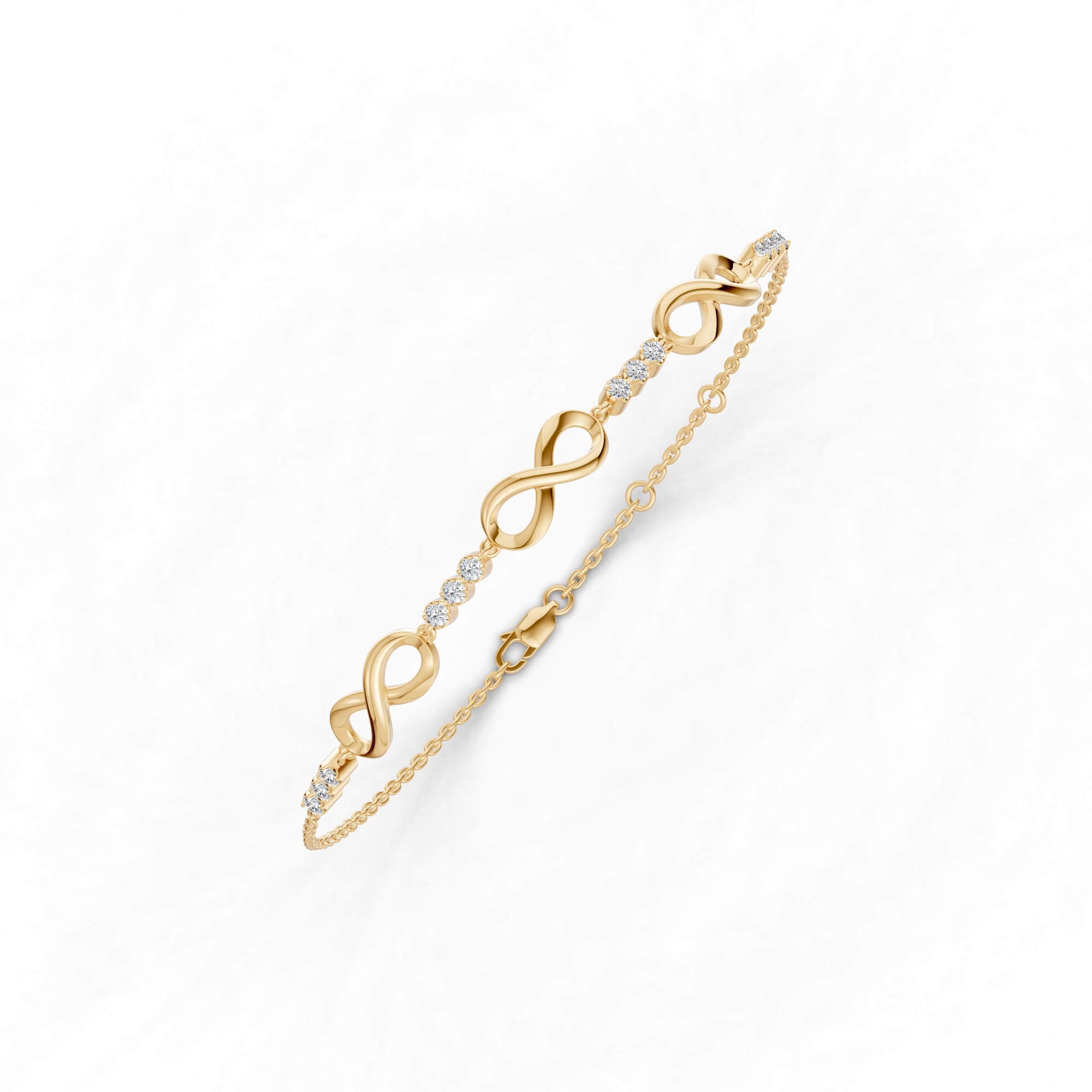 Infinity Trio Diamond Chain Bracelet