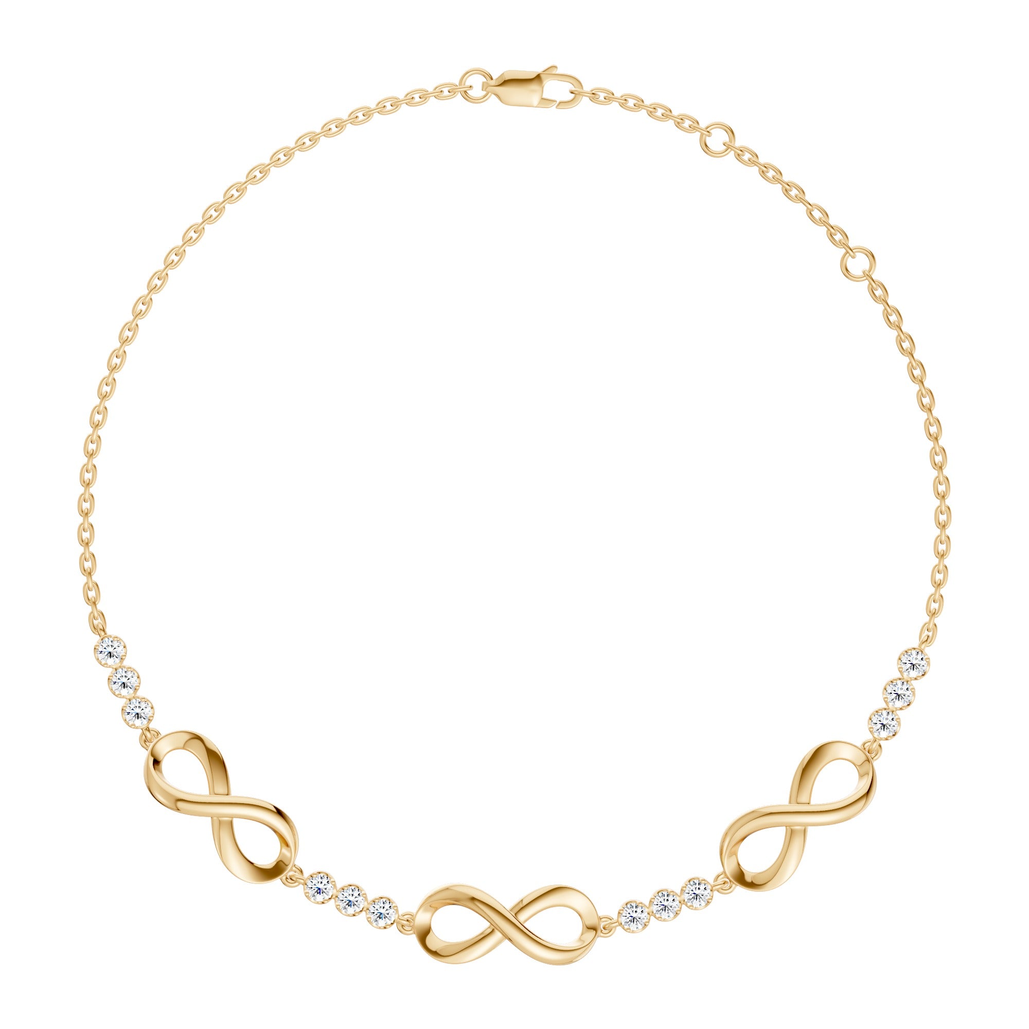 Infinity Trio Diamond Chain Bracelet