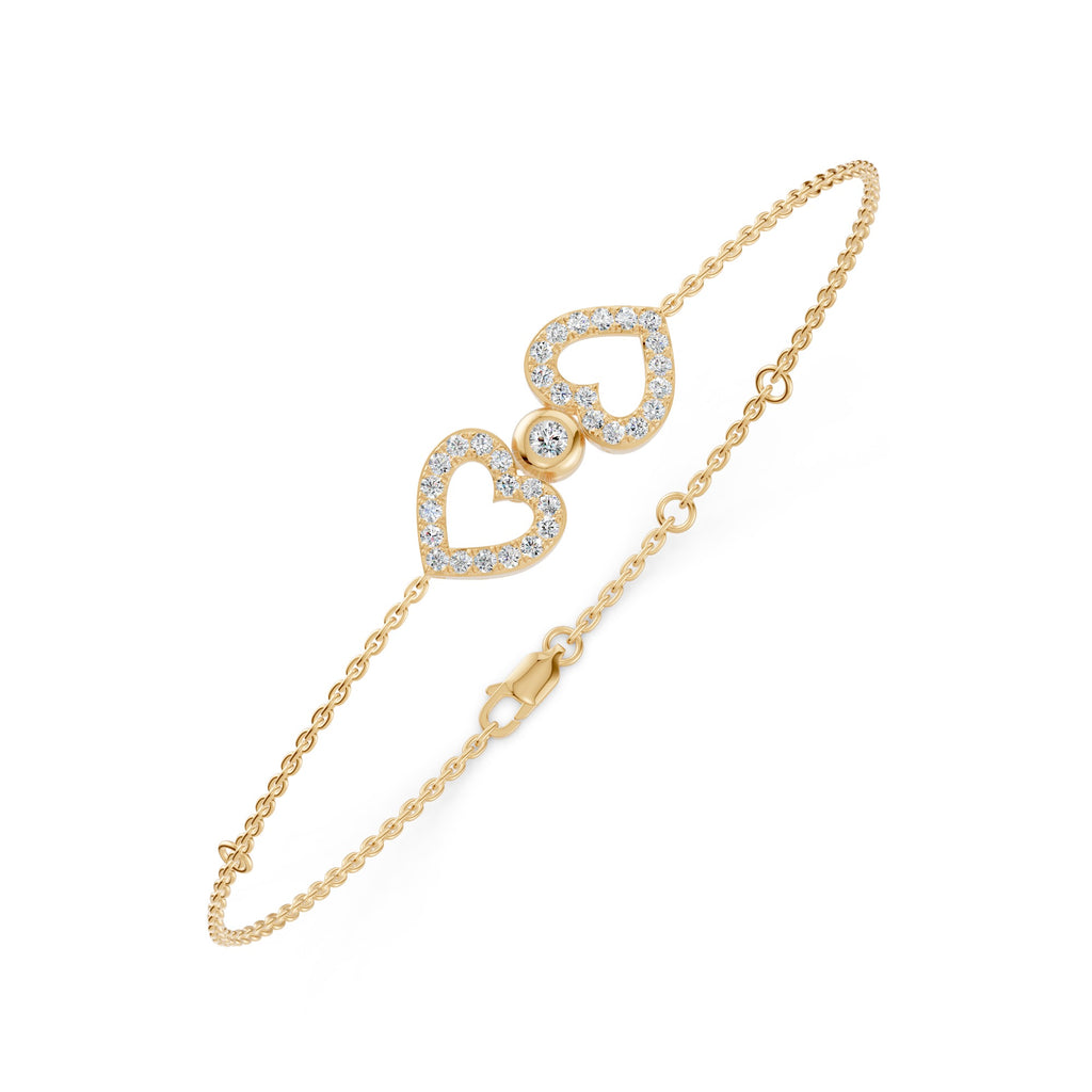 Twin Hearts Diamond Bracelet