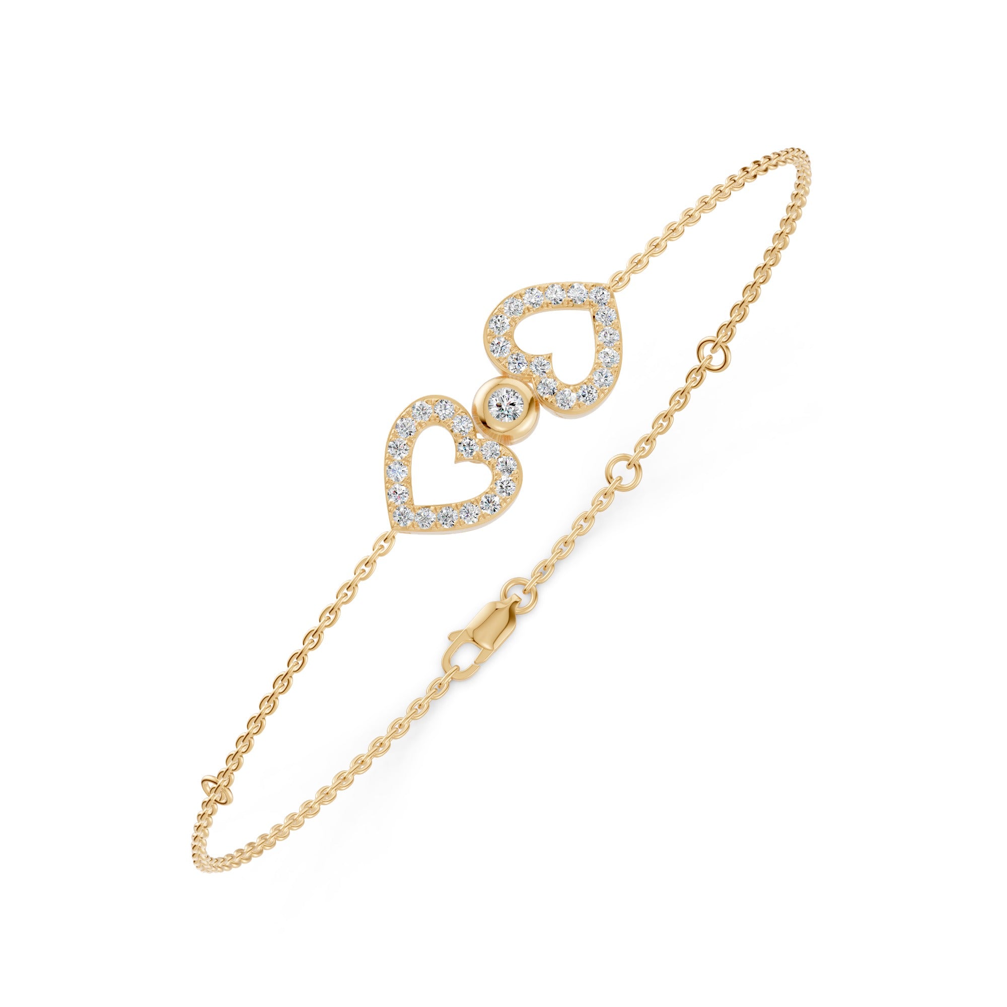 Twin Hearts Diamond Bracelet