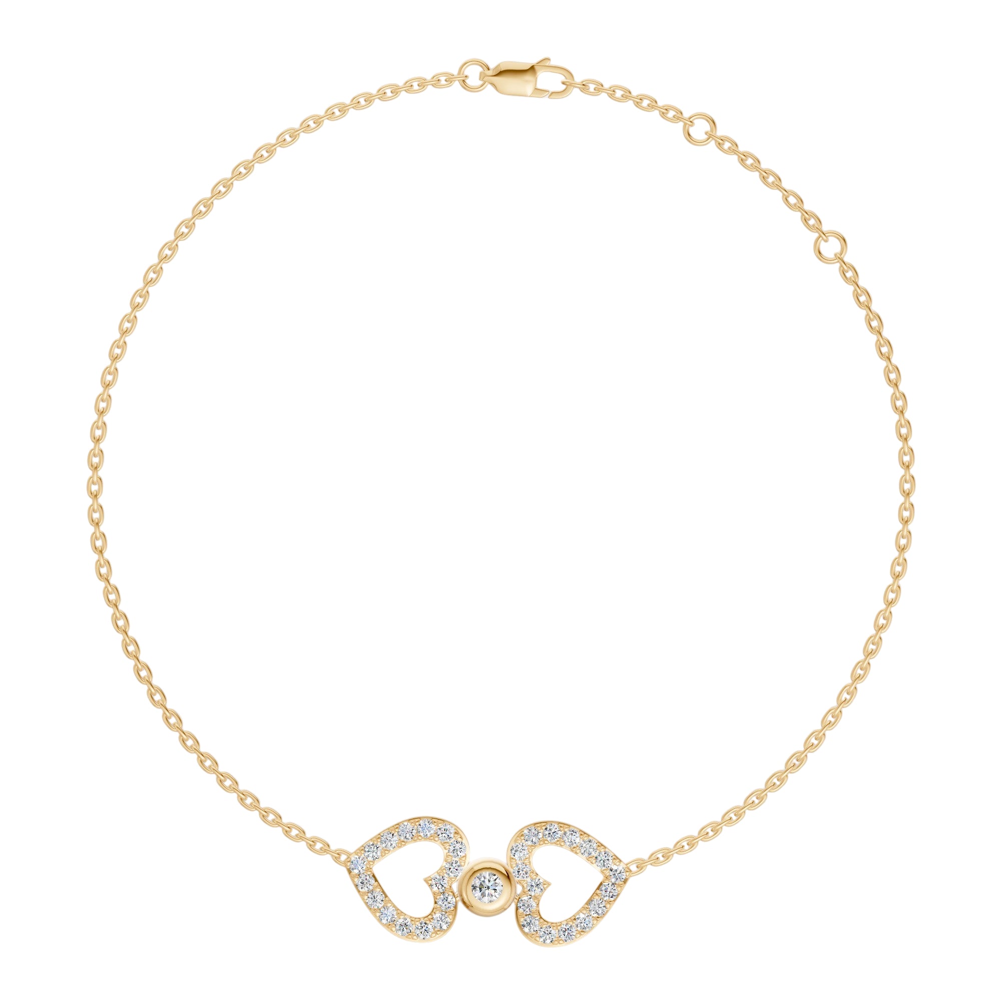 Twin Hearts Diamond Bracelet