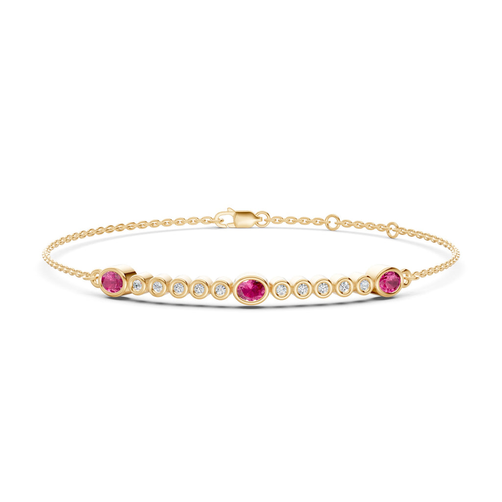 Petal Line Half Tennis Diamond Bracelet