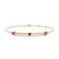 Petal Line Half Tennis Diamond Bracelet