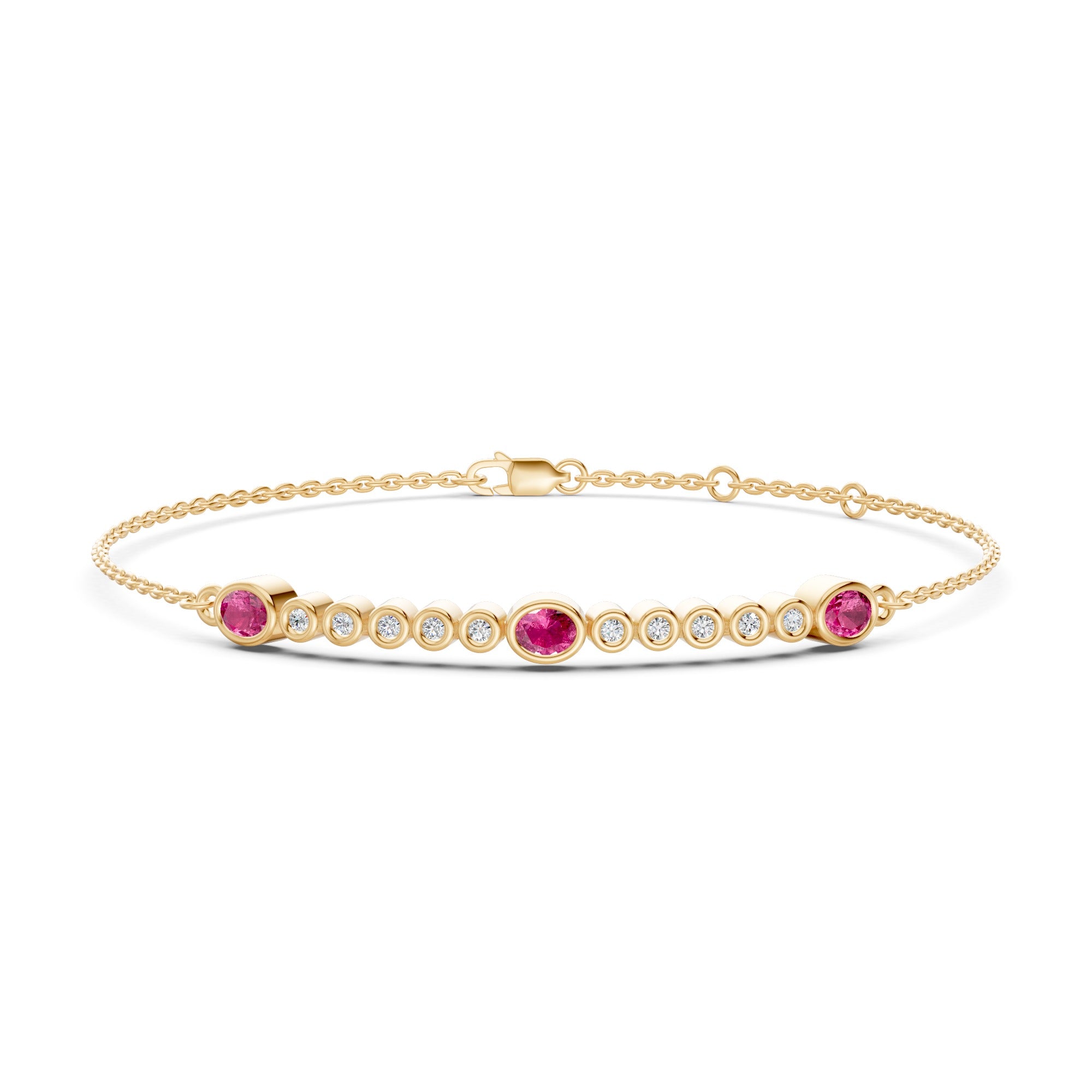 Petal Line Half Tennis Diamond Bracelet