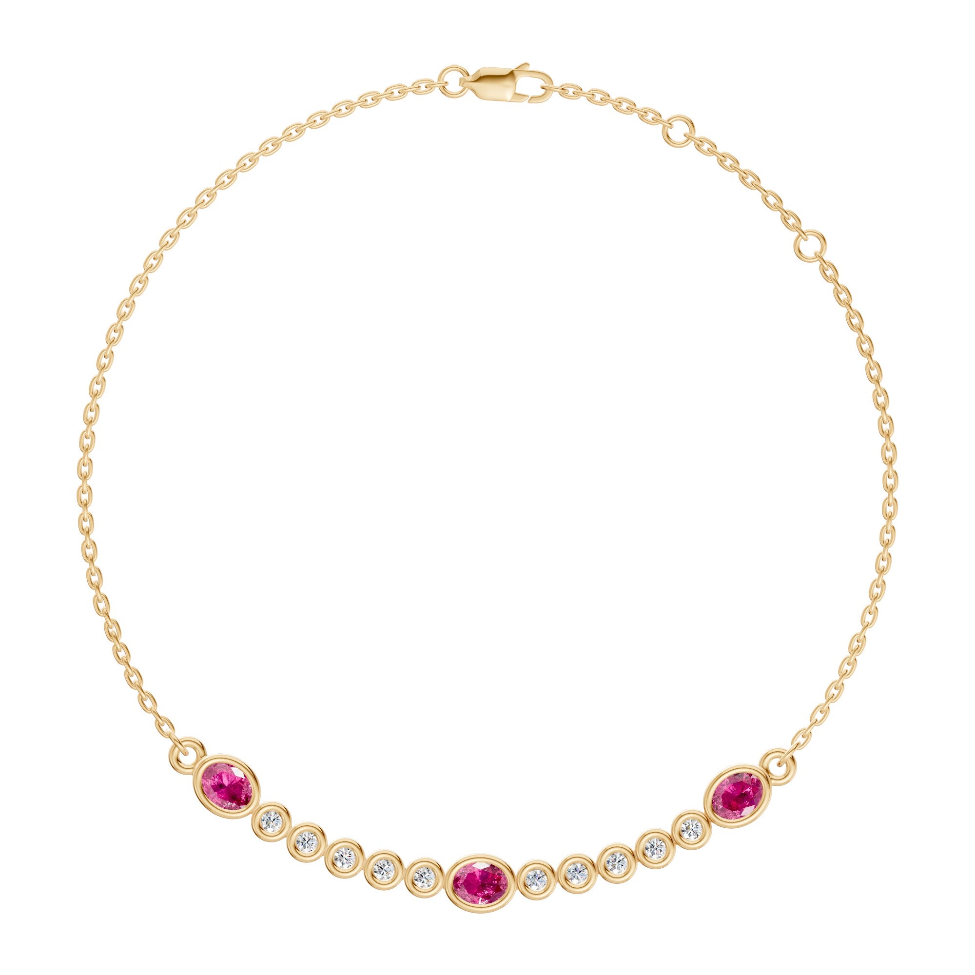 Petal Line Half Tennis Diamond Bracelet