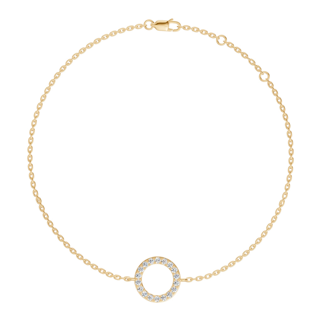 Luna Circle Diamond Chain Bracelet
