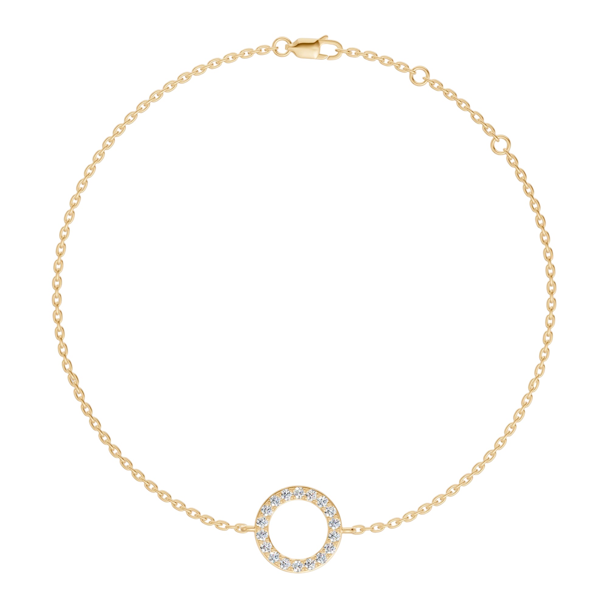 Luna Circle Diamond Chain Bracelet