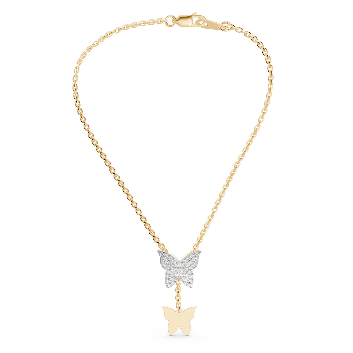 Flutter Diamond Lariat Necklace