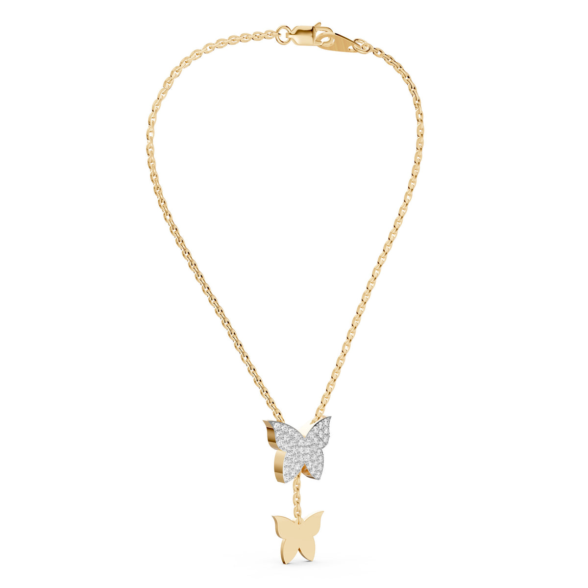 Flutter Diamond Lariat Necklace
