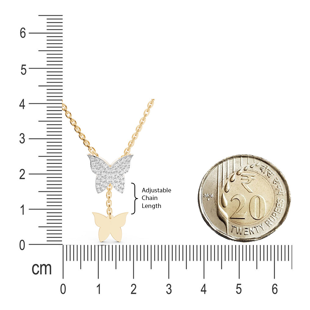 Flutter Diamond Lariat Necklace