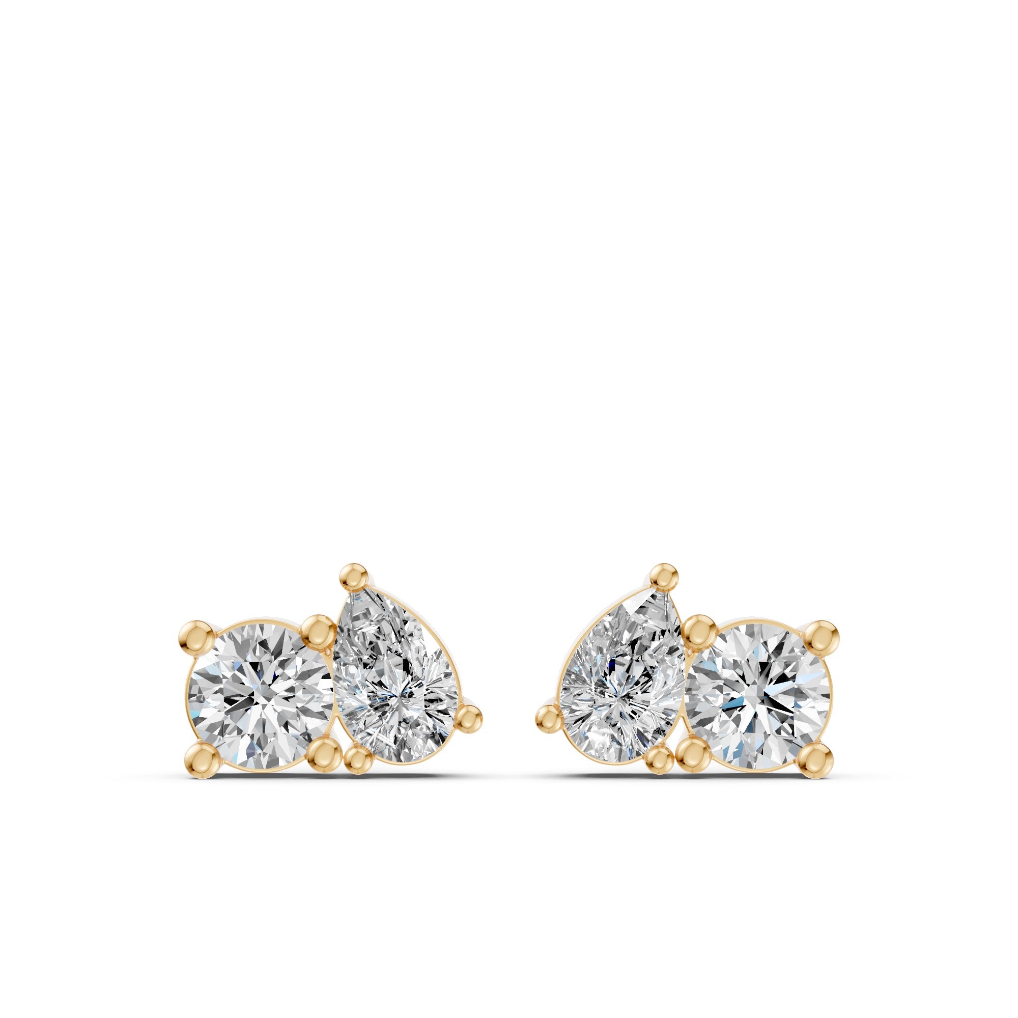 Pear And Round Toi-Et-Moi Diamond Earrings