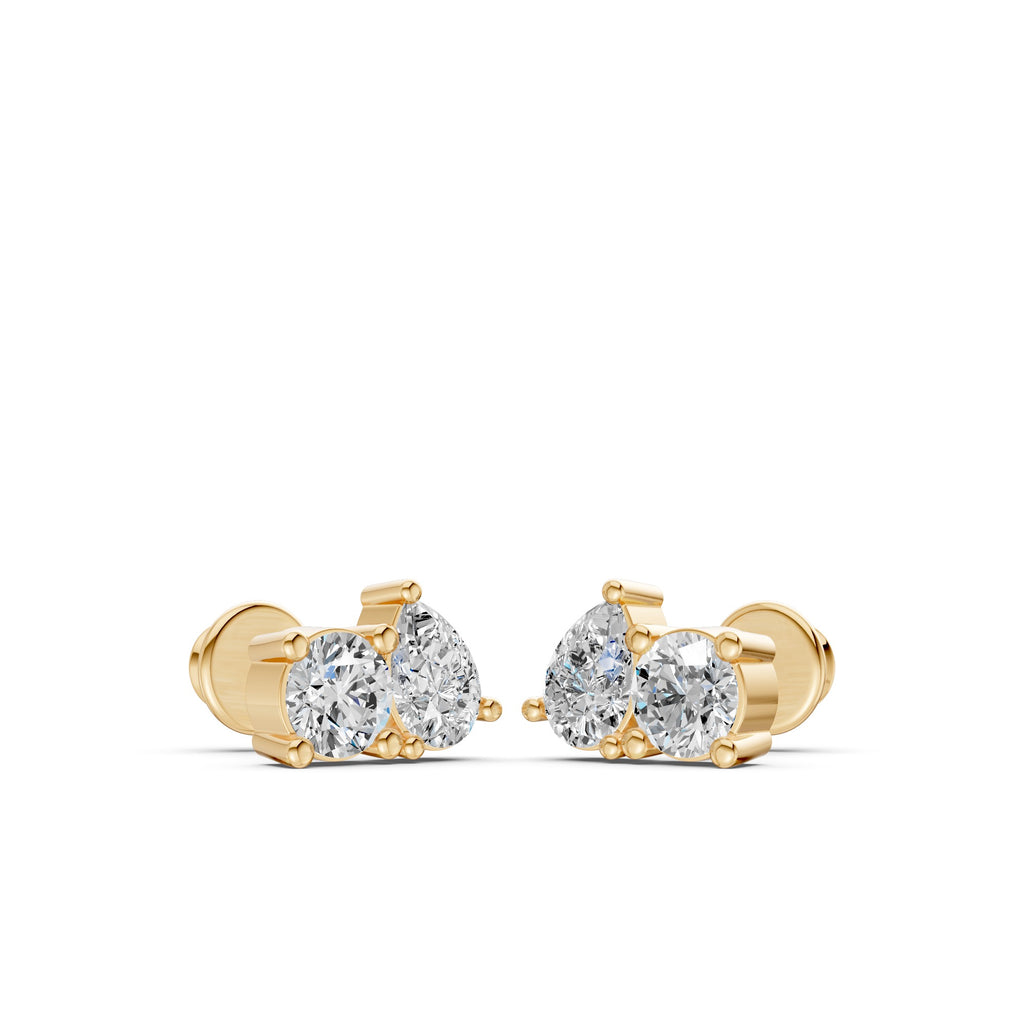 Pear And Round Toi-Et-Moi Diamond Earrings