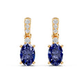 Blue Gemstone Diamond Drop Earring