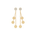 Triple Disc Drop Diamond Earrings