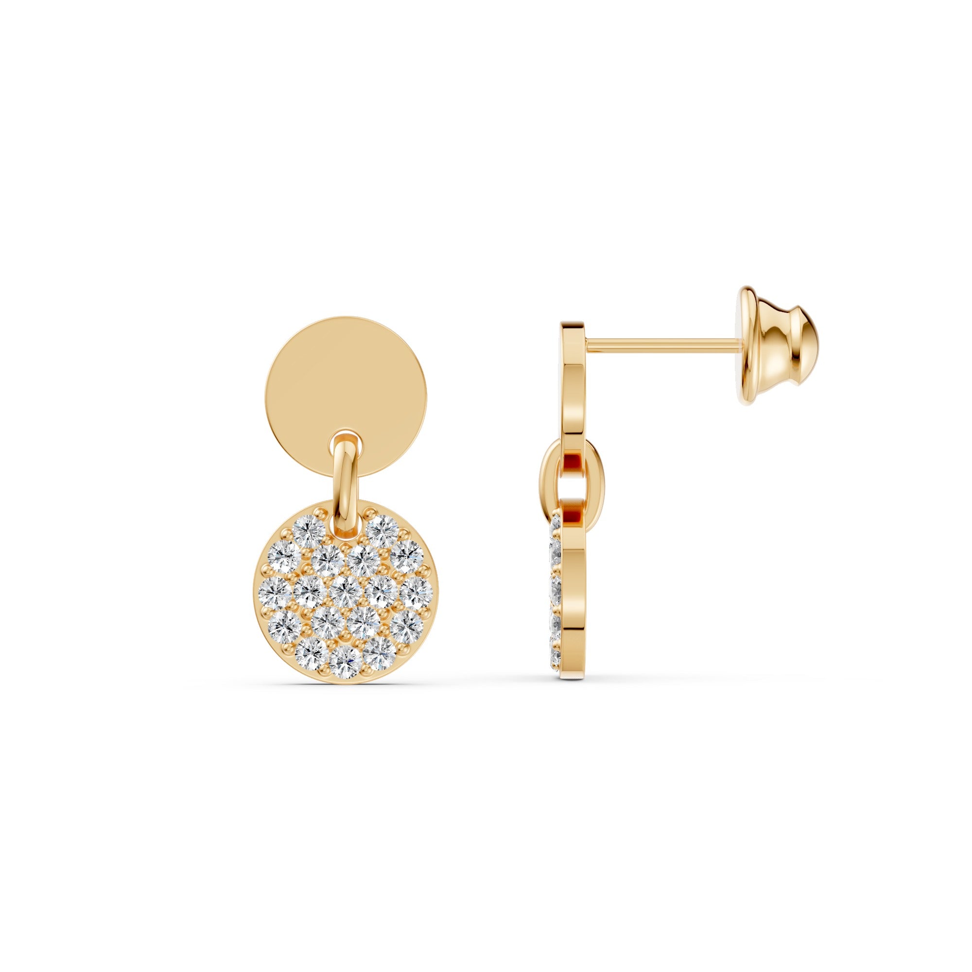 Disc Diamond Earrings