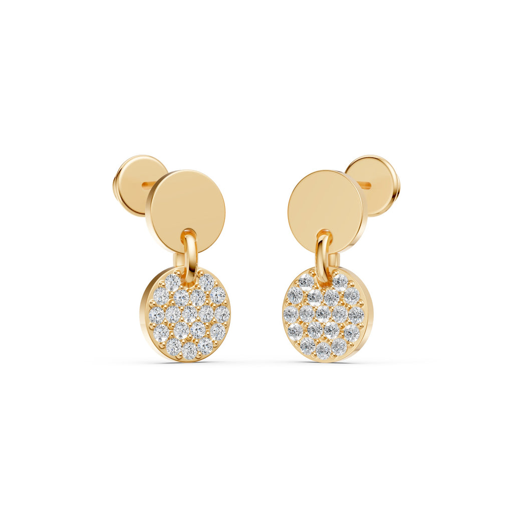 Disc Diamond Earrings
