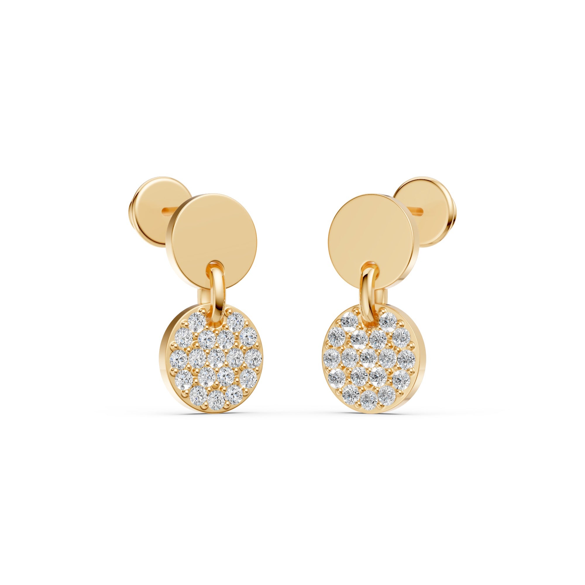 Disc Diamond Earrings