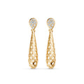 Spiral Pear Diamond Earrings
