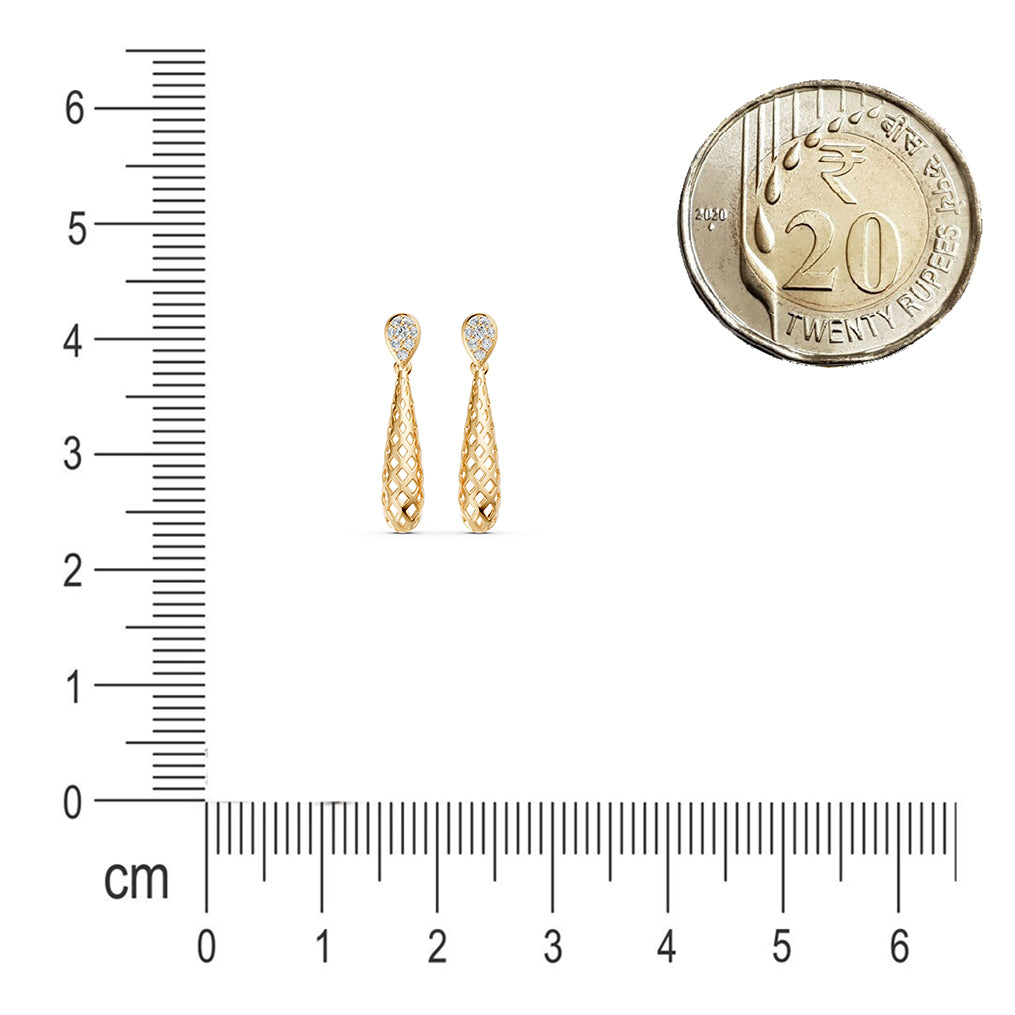 Spiral Pear Diamond Earrings