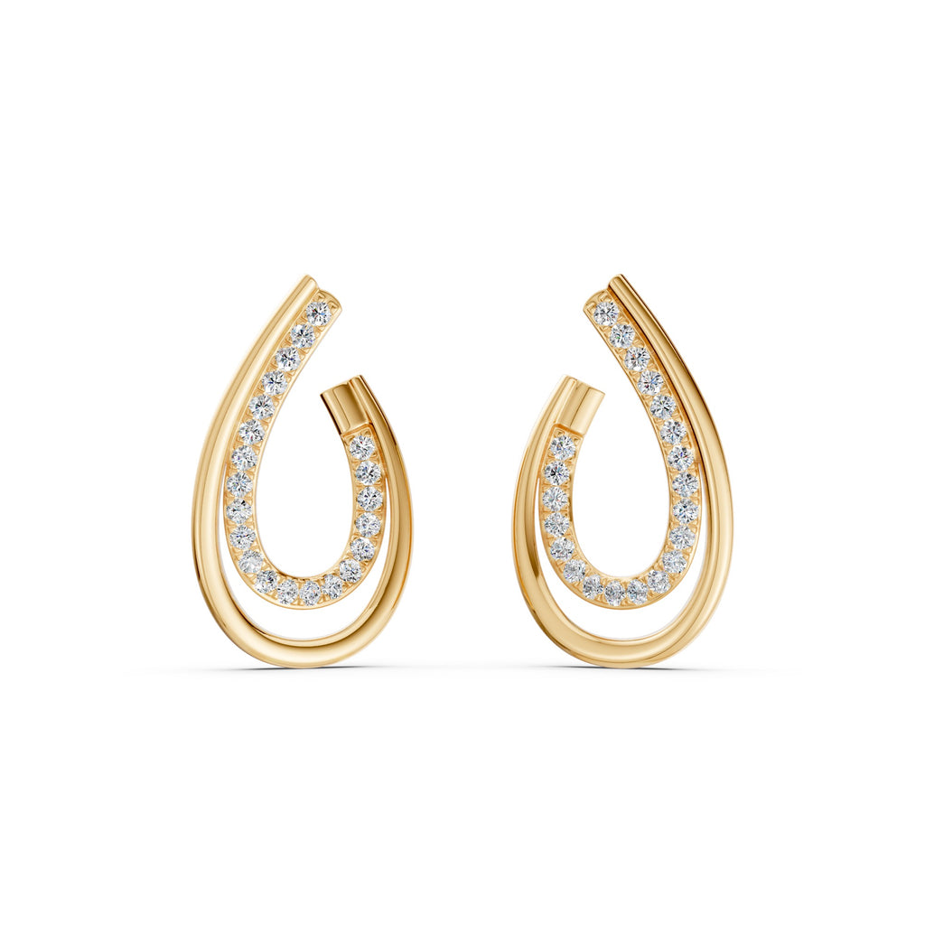 Twin Row Diamond Hoops