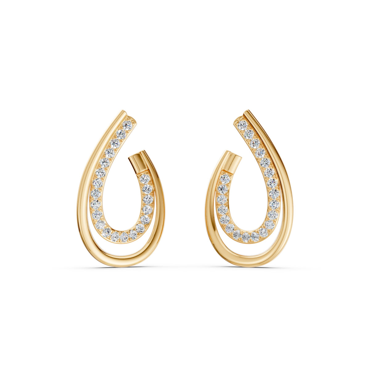 Twin Row Diamond Hoops