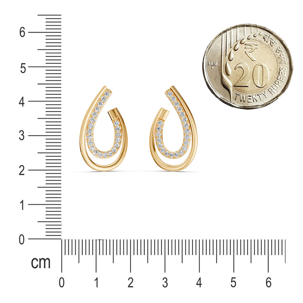 Twin Row Diamond Hoops