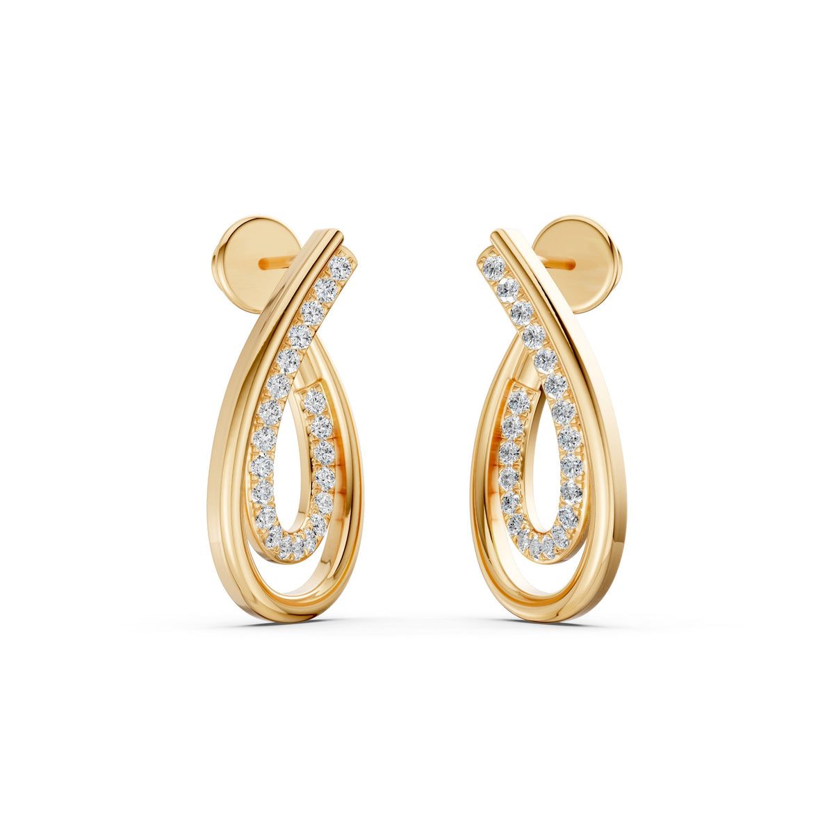 Twin Row Diamond Hoops
