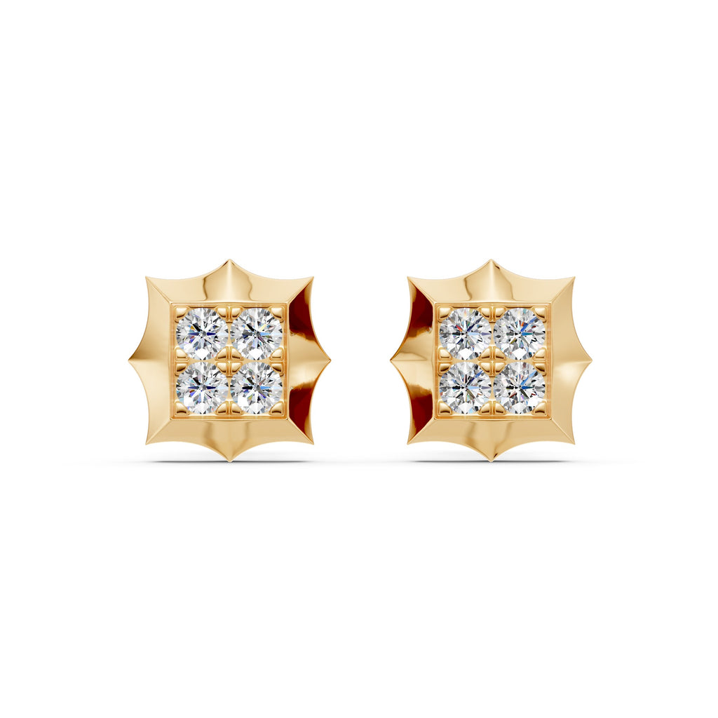 Princess Cluster Diamond Studs