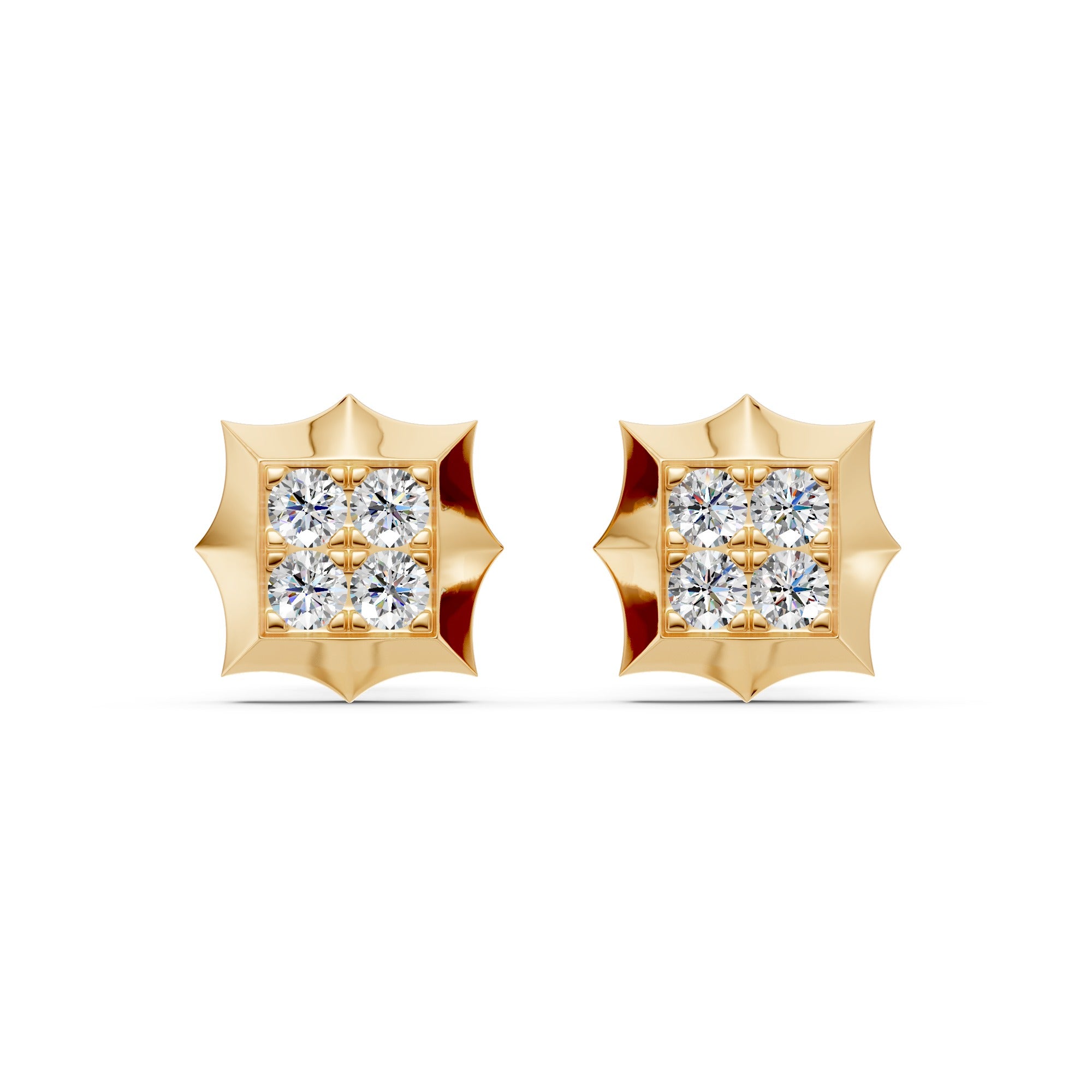 Princess Cluster Diamond Studs