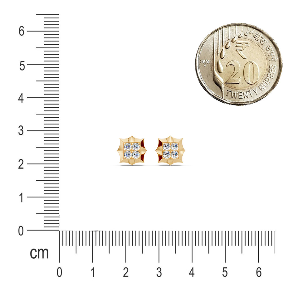 Princess Cluster Diamond Studs