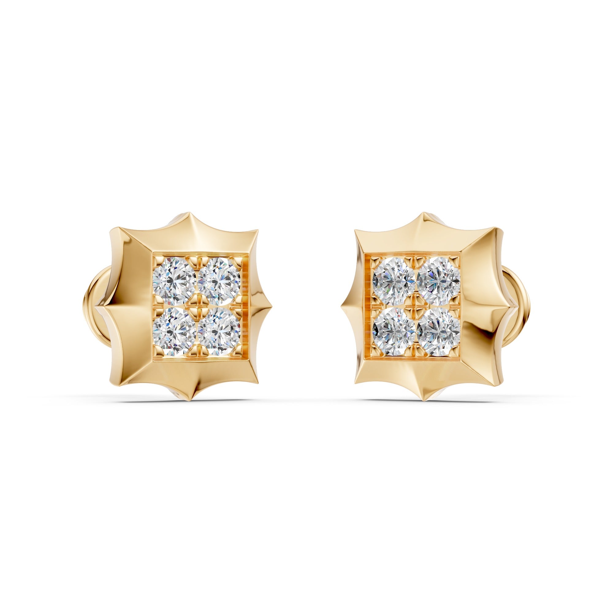 Princess Cluster Diamond Studs