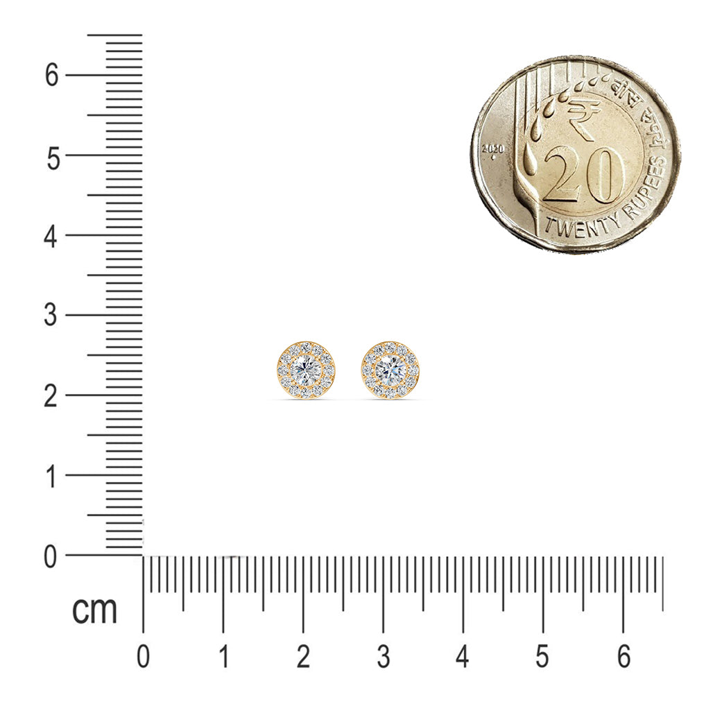 Celeste Halo Solitaire Diamond Studs