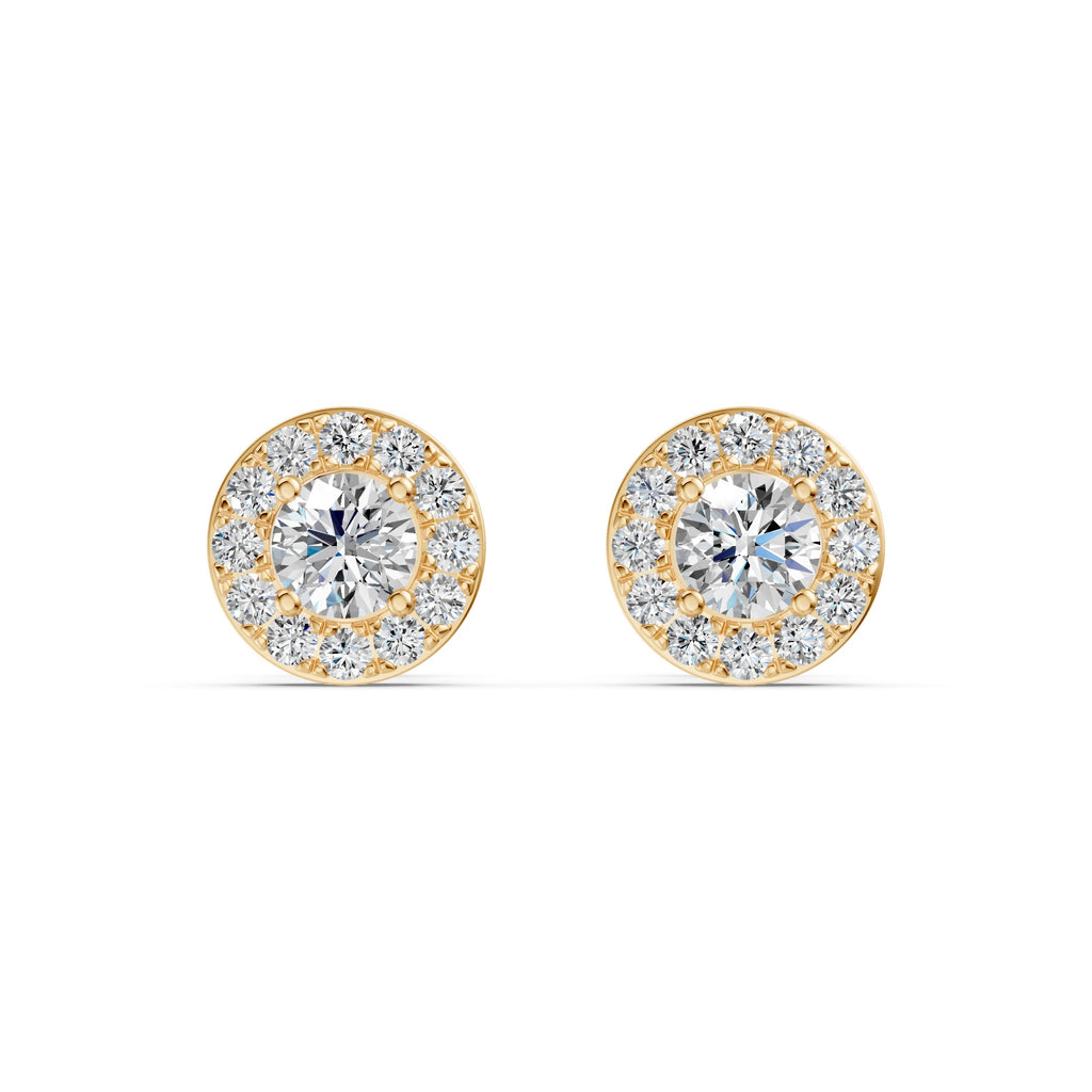 Celeste Halo Solitaire Diamond Studs