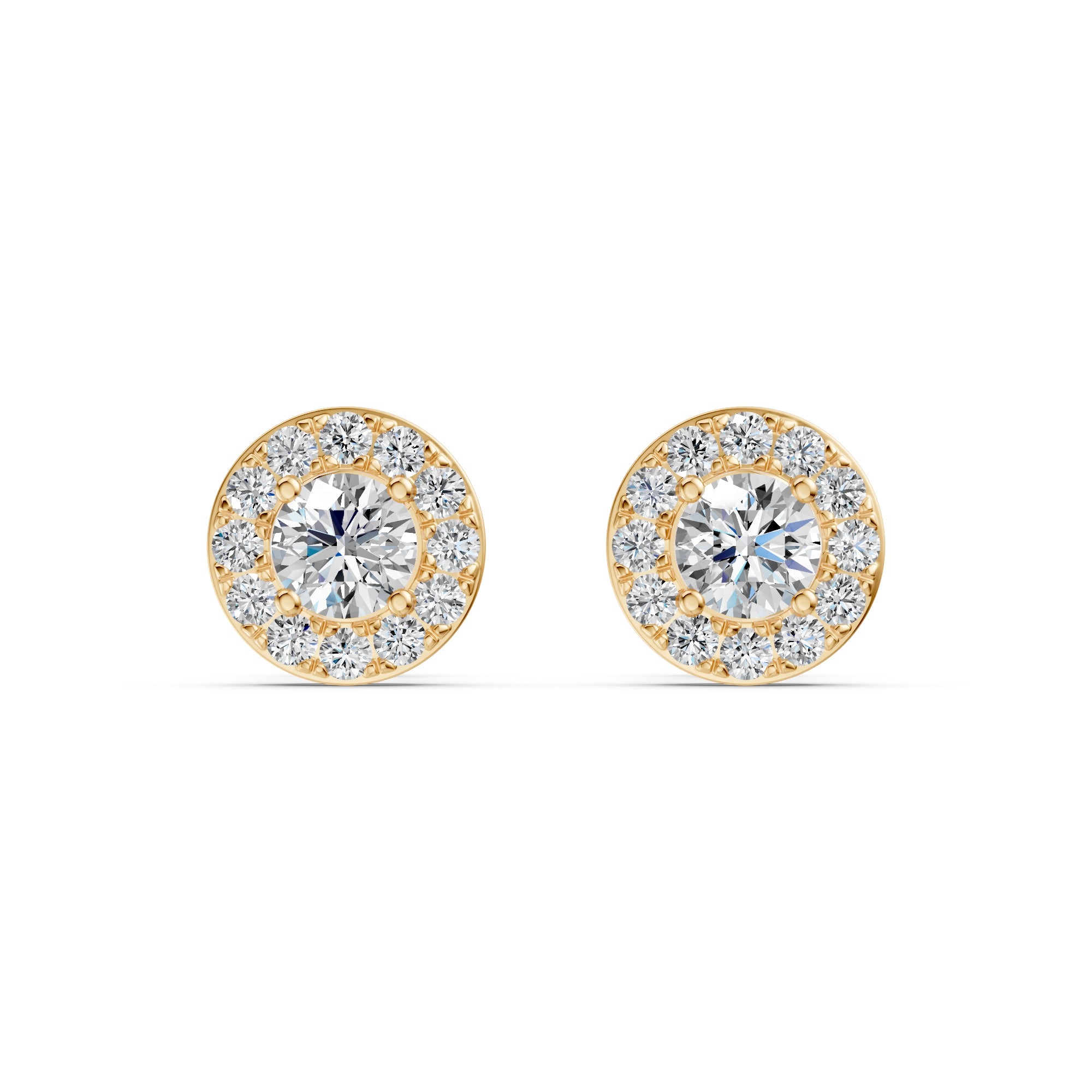 Celeste Halo Solitaire Diamond Studs
