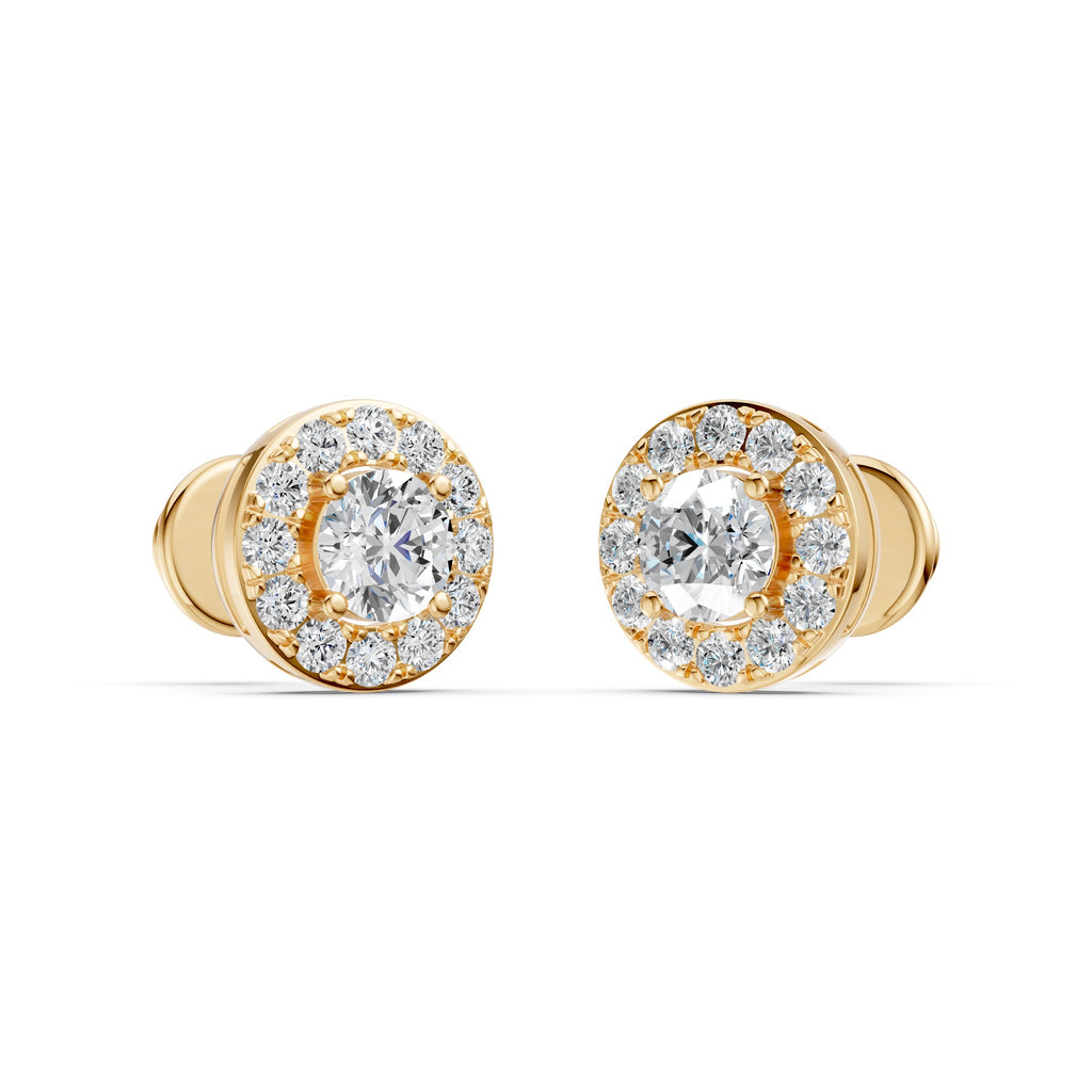 Celeste Halo Solitaire Diamond Studs