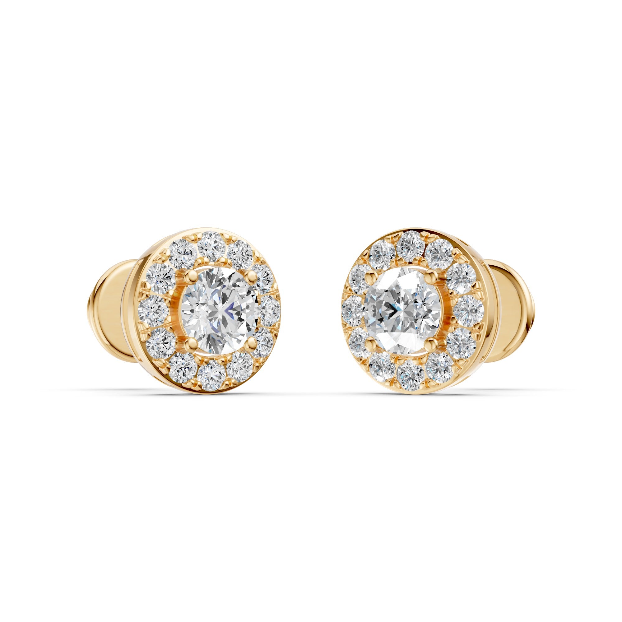 Celeste Halo Solitaire Diamond Studs
